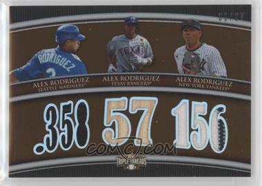 2010 Topps Triple Threads - Relic Combos - Sepia #TTRC-60 - Alex Rodriguez /27