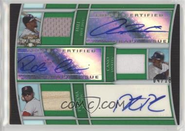 2010 Topps Triple Threads - Triple Autographed Relic Combos - Emerald #TTARC-3 - Aaron Hill, Robinson Cano, Dustin Pedroia /18