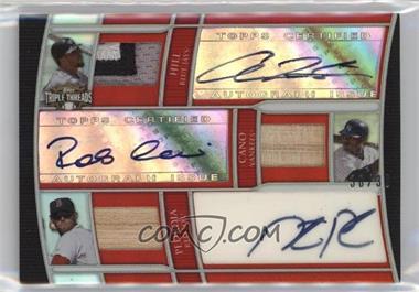 2010 Topps Triple Threads - Triple Autographed Relic Combos #TTARC-3 - Aaron Hill, Robinson Cano, Dustin Pedroia /36