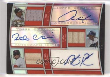 2010 Topps Triple Threads - Triple Autographed Relic Combos #TTARC-3 - Aaron Hill, Robinson Cano, Dustin Pedroia /36