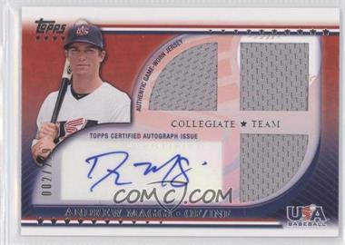 2010 Topps USA Baseball Team - Autograph Relics #USAAR-AM - Andrew Maggi /219