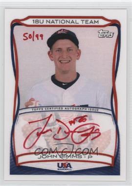 2010 Topps USA Baseball Team - Autographs - Red Ink #A-14 - John Simms /99