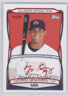 2010 Topps USA Baseball Team - Autographs - Red Ink #A-40 - George Springer /99