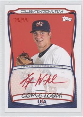 2010 Topps USA Baseball Team - Autographs - Red Ink #A-41 - Kyle Winkler /99