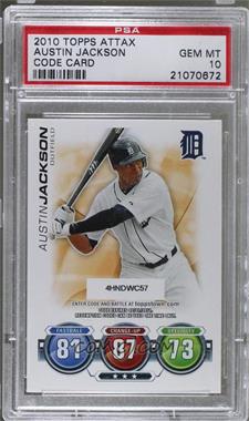 2010 Topps Update Series - Attax Code Cards #_AUJA - Austin Jackson [PSA 10 GEM MT]