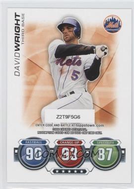 2010 Topps Update Series - Attax Code Cards #_DAWR - David Wright