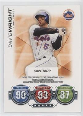 2010 Topps Update Series - Attax Code Cards #_DAWR - David Wright