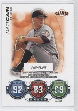 2010 Topps Update Series - Attax Code Cards #_MACA - Matt Cain