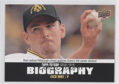 2010 Upper Deck - Season Biography #SB-10 - Zach Duke