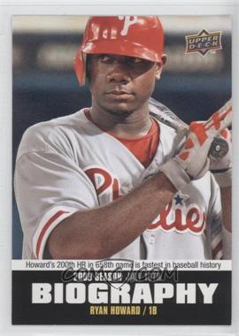 2010 Upper Deck - Season Biography #SB-119 - Ryan Howard