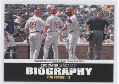 2010 Upper Deck - Season Biography #SB-161 - Ryan Howard