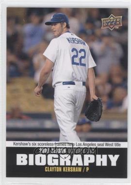 2010 Upper Deck - Season Biography #SB-198 - Clayton Kershaw