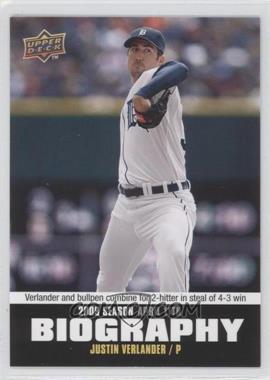 2010 Upper Deck - Season Biography #SB-7 - Justin Verlander