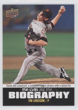 2010 Upper Deck - Season Biography #SB-96 - Tim Lincecum