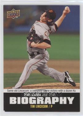 2010 Upper Deck - Season Biography #SB-96 - Tim Lincecum