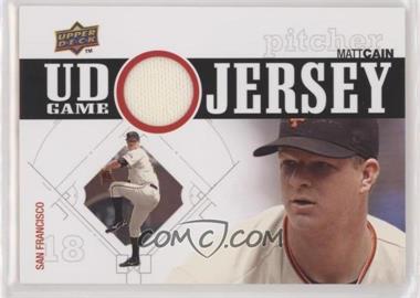 2010 Upper Deck - UD Game Jersey #UDGJ-CA - Matt Cain