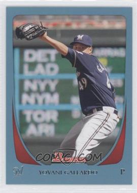 2011 Bowman - [Base] - Blue #144 - Yovani Gallardo /500