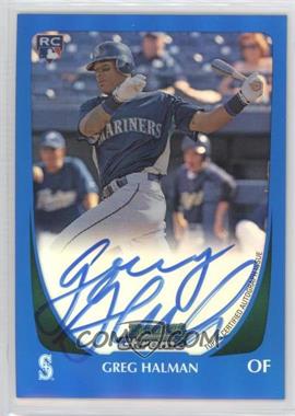 2011 Bowman - [Base] - Chrome Blue Refractor Rookie Autographs #198 - Greg Halman /250