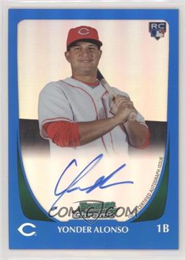 2011 Bowman - [Base] - Chrome Blue Refractor Rookie Autographs #210 - Yonder Alonso /250