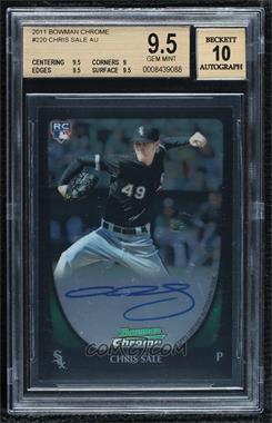 2011 Bowman - [Base] - Chrome Rookie Autographs #220 - Chris Sale [BGS 9.5 GEM MINT]