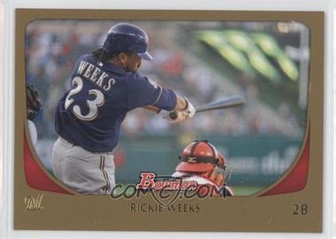 2011 Bowman - [Base] - Gold #104 - Rickie Weeks