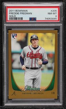 2011 Bowman - [Base] - Gold #205 - Freddie Freeman [PSA 8 NM‑MT]