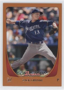 2011 Bowman - [Base] - Orange #125 - Zack Greinke /250