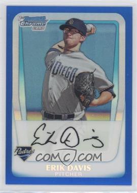 2011 Bowman - Chrome Prospects - Blue Refractor #BCP10 - Erik Davis /250