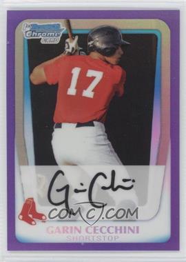 2011 Bowman - Chrome Prospects - Purple Refractor #BCP107 - Garin Cecchini /700