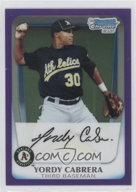 2011 Bowman - Chrome Prospects - Purple Refractor #BCP97 - Yordy Cabrera /700