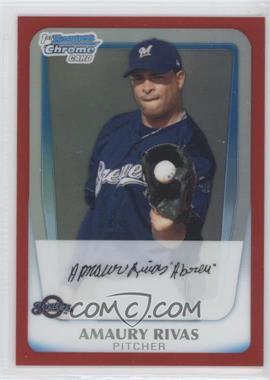 2011 Bowman - Chrome Prospects - Red Refractor #BCP27 - Amaury Rivas /5