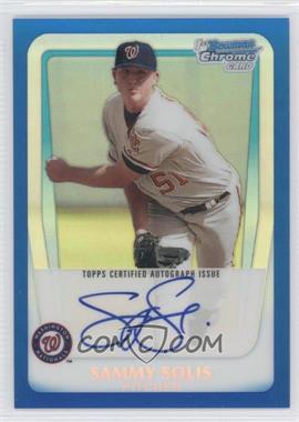 2011 Bowman - Chrome Prospects Autograph - Blue Refractor #BCP106 - Sammy Solis /150