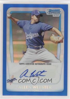 2011 Bowman - Chrome Prospects Autograph - Blue Refractor #BCP89 - Allen Webster /150