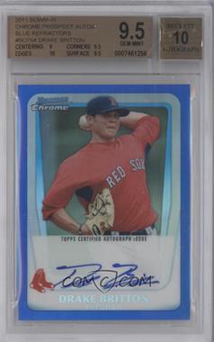 2011 Bowman - Chrome Prospects Autograph - Blue Refractor #BCP94 - Drake Britton /150 [BGS 9.5 GEM MINT]