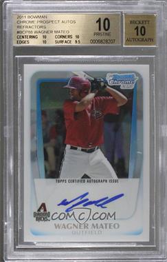 2011 Bowman - Chrome Prospects Autograph - Refractor #BCP88 - Wagner Mateo /500 [BGS 10 PRISTINE]