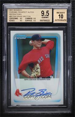 2011 Bowman - Chrome Prospects Autograph - Refractor #BCP94 - Drake Britton /500 [BGS 9.5 GEM MINT]