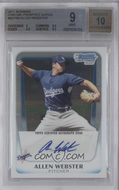 2011 Bowman - Chrome Prospects Autograph #BCP89 - Allen Webster [BGS 9 MINT]