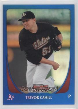 2011 Bowman Chrome - [Base] - Blue Refractor #51 - Trevor Cahill /150