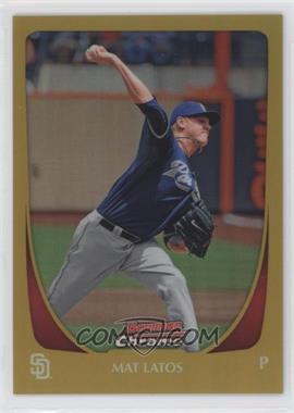 2011 Bowman Chrome - [Base] - Gold Refractor #47 - Mat Latos /50