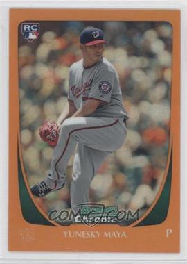 2011 Bowman Chrome - [Base] - Orange Refractor #180 - Yunesky Maya /25