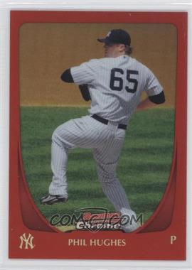 2011 Bowman Chrome - [Base] - Red Refractor #57 - Phil Hughes /5