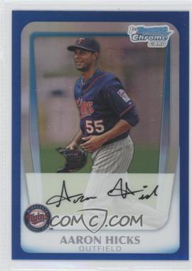 2011 Bowman Chrome - Prospects - Blue Refractor #BCP172 - Aaron Hicks /150