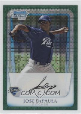 2011 Bowman Chrome - Prospects - Green X-Fractor #BCP119 - Jose DePaula