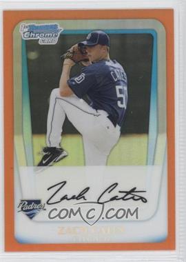 2011 Bowman Chrome - Prospects - Orange Refractor #BCP117 - Zach Cates /25