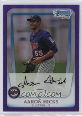 2011 Bowman Chrome - Prospects - Purple Refractor #BCP172 - Aaron Hicks /799