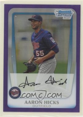 2011 Bowman Chrome - Prospects - Purple Refractor #BCP172 - Aaron Hicks /799