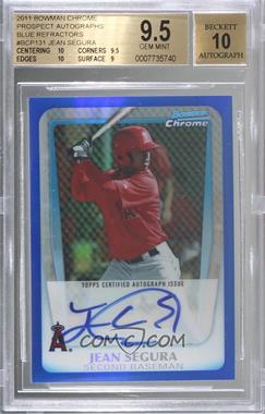 2011 Bowman Chrome - Prospects Autograph - Blue Refractor #BCP131 - Jean Segura /150 [BGS 9.5 GEM MINT]