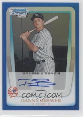 2011 Bowman Chrome - Prospects Autograph - Blue Refractor #BCP157 - Danny Brewer /150