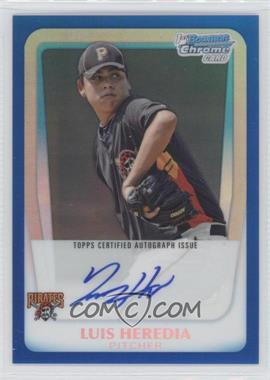 2011 Bowman Chrome - Prospects Autograph - Blue Refractor #BCP171 - Luis Heredia /150