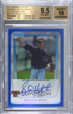 2011 Bowman Chrome - Prospects Autograph - Blue Refractor #BCP212.2 - Brock Holt /150 [BGS 9.5 GEM MINT]